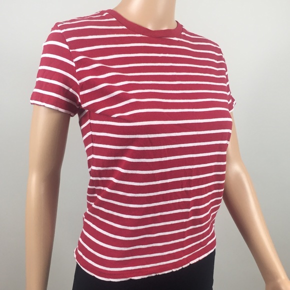 Brandy Melville Tops - 🆕 Brandy Melville Red & White Striped Tee